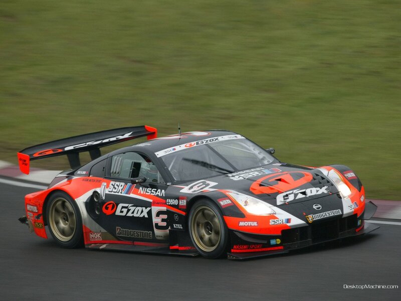 Nissan race car on track