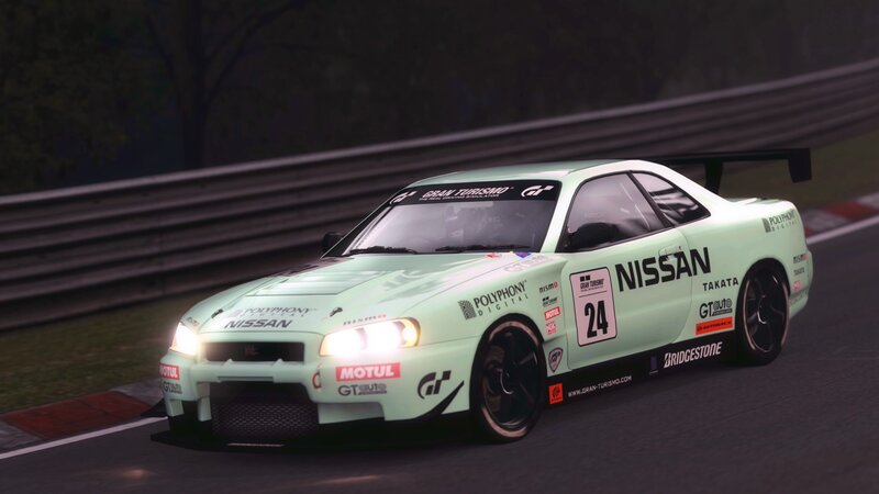 Nissan race car on track