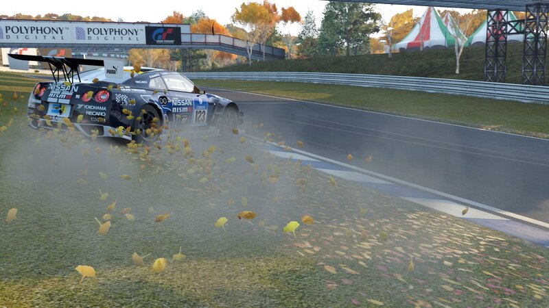 Nissan race car on track