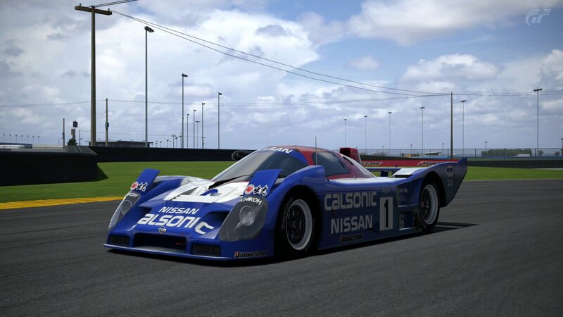 Nissan race car on track