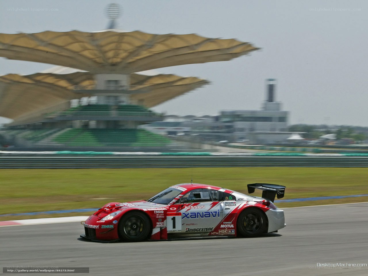 Nissan race car on track
