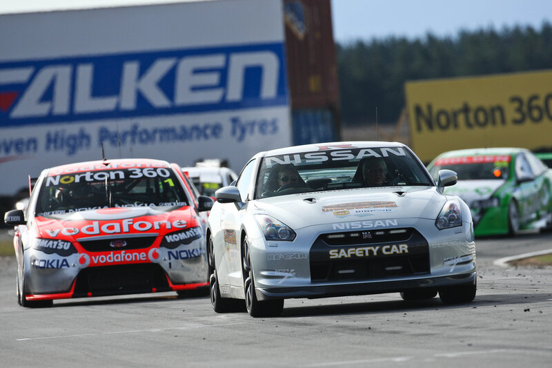 Nissan safety car on track