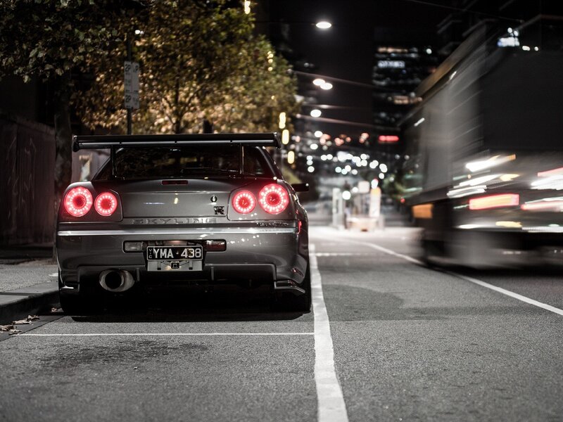 Nissan Skyline at night