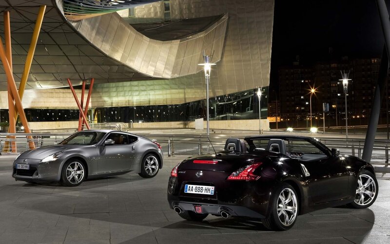 Nissan sports cars at night