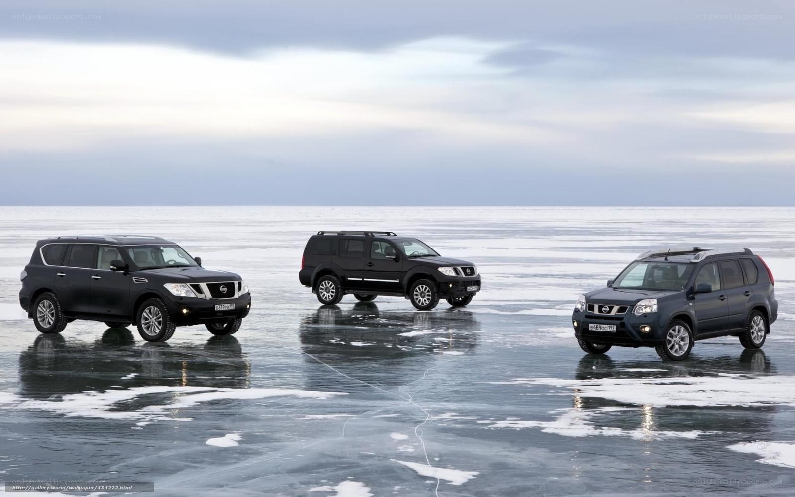 Nissan SUVs on frozen lake