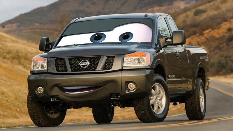 Nissan Titan with animated eyes