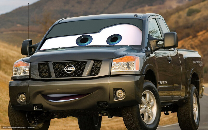 Nissan Titan with animated eyes