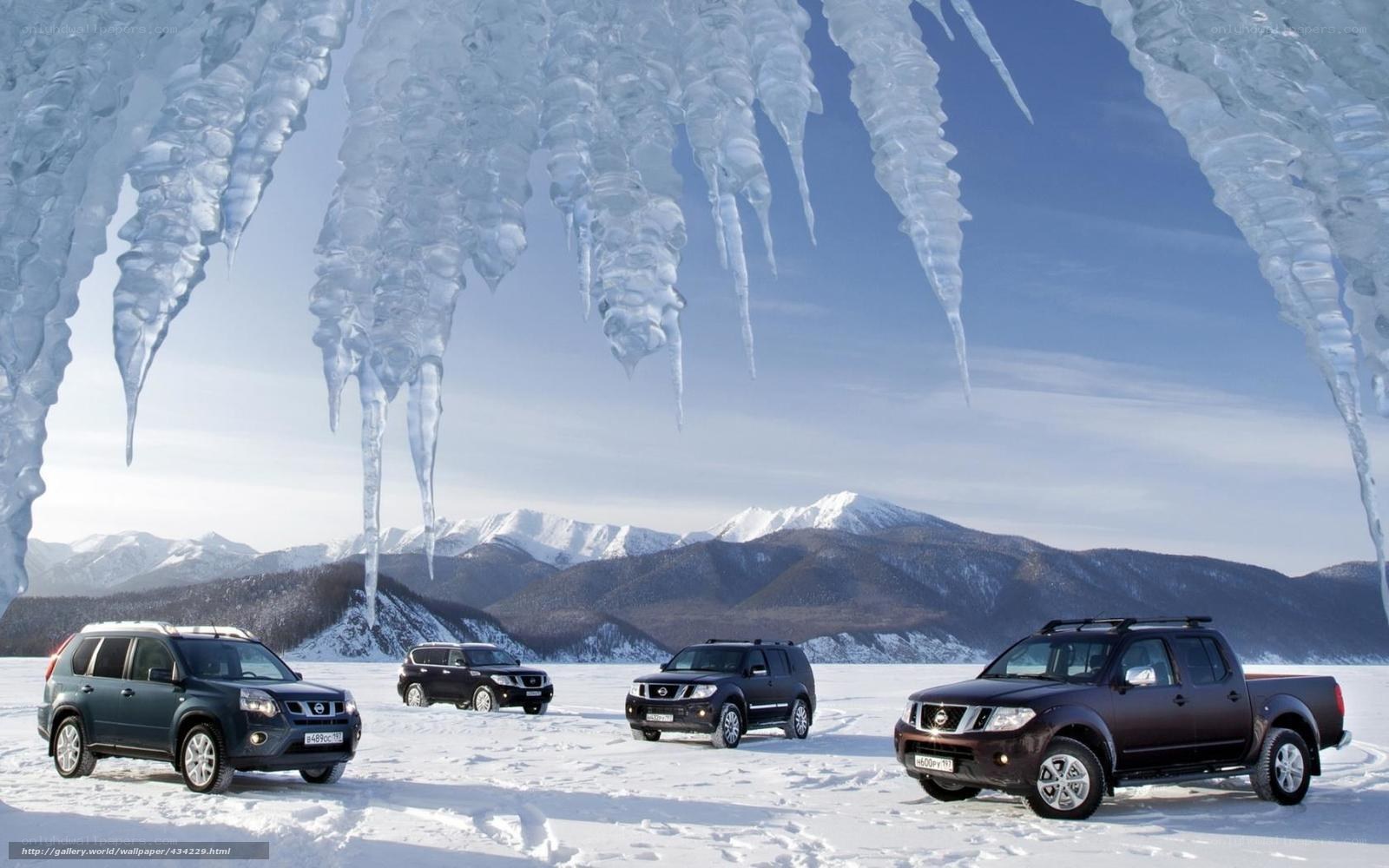 Nissan vehicles in winter landscape