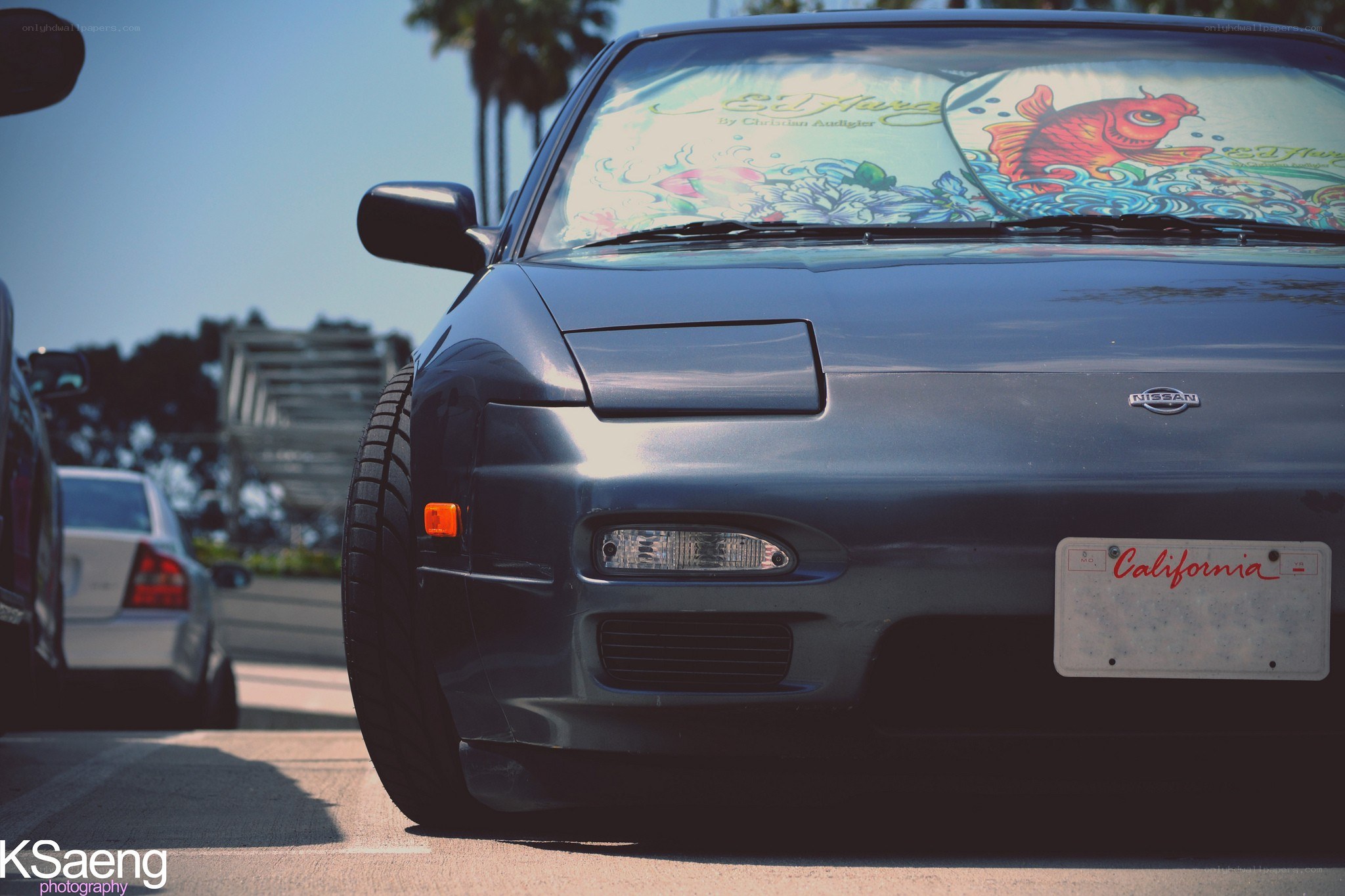 Nissan with custom sunshade