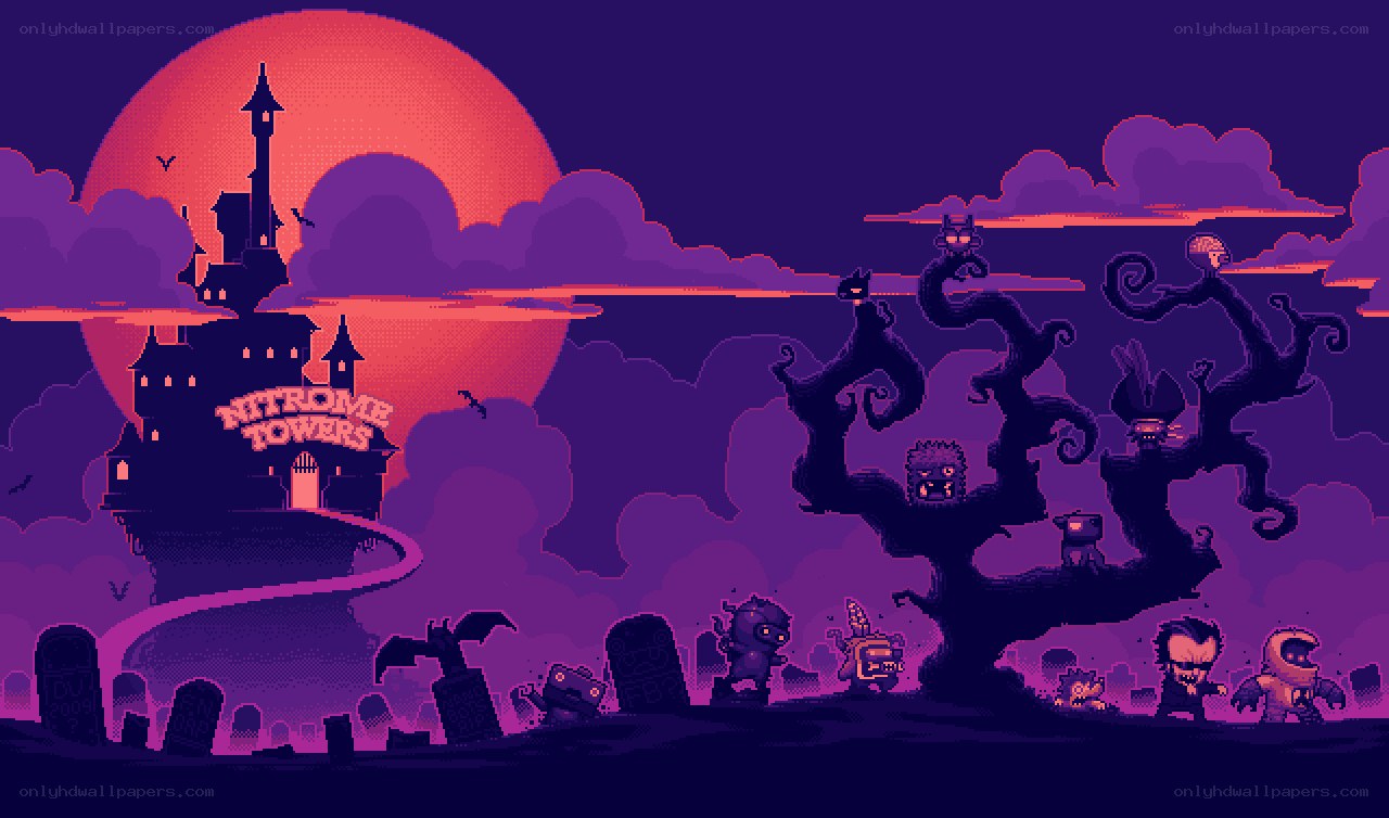 Nitrome Towers Halloween scene