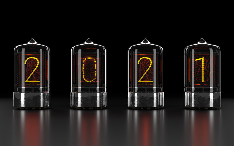 Nixie Tube Display — Black, Dramatic, 3d Render