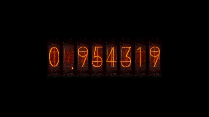 Nixie Tube Display — Orange, Dramatic, Night, Digital Art, Numbers