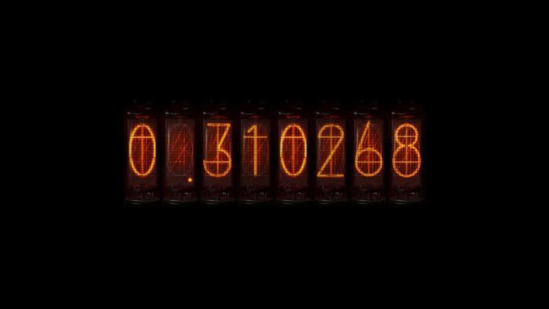 Nixie Tube Display — Orange, Dramatic, Night, Digital Art, Numbers, Tubes