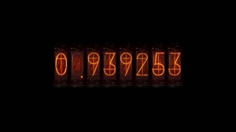 Nixie Tube Display — Orange, Dramatic, Night, Digital Art