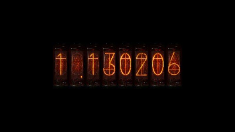 Nixie Tube Display — Orange, Dramatic, Night