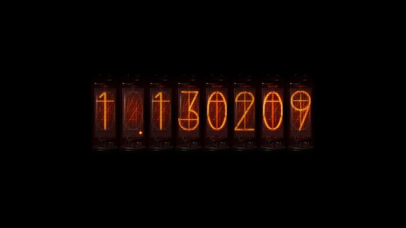 Nixie Tube Display — Orange, Dramatic