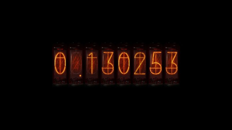 Nixie Tube Display — Orange, Night