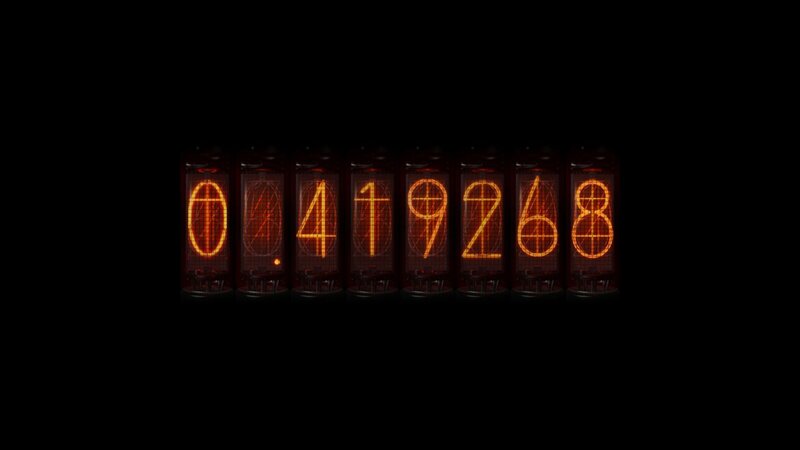 Nixie Tube Display — Orange, Numbers