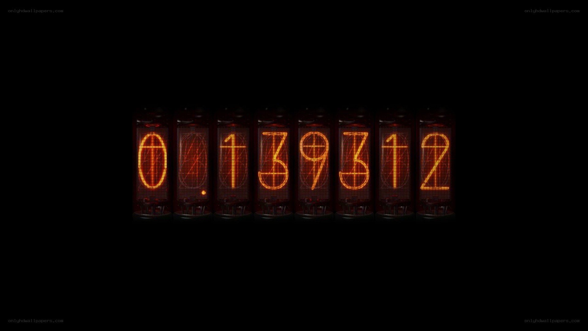 Nixie tube display showing numbers