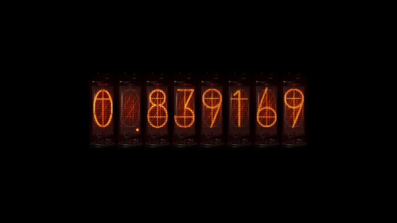 Nixie tube display showing numbers