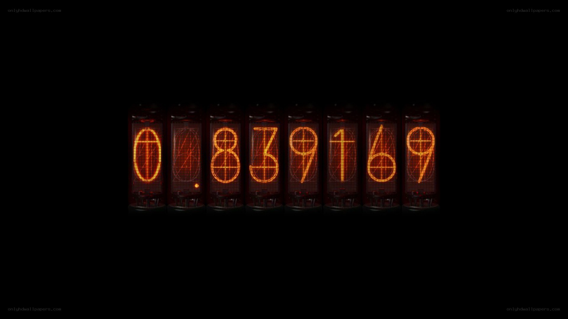 Nixie tube display showing numbers