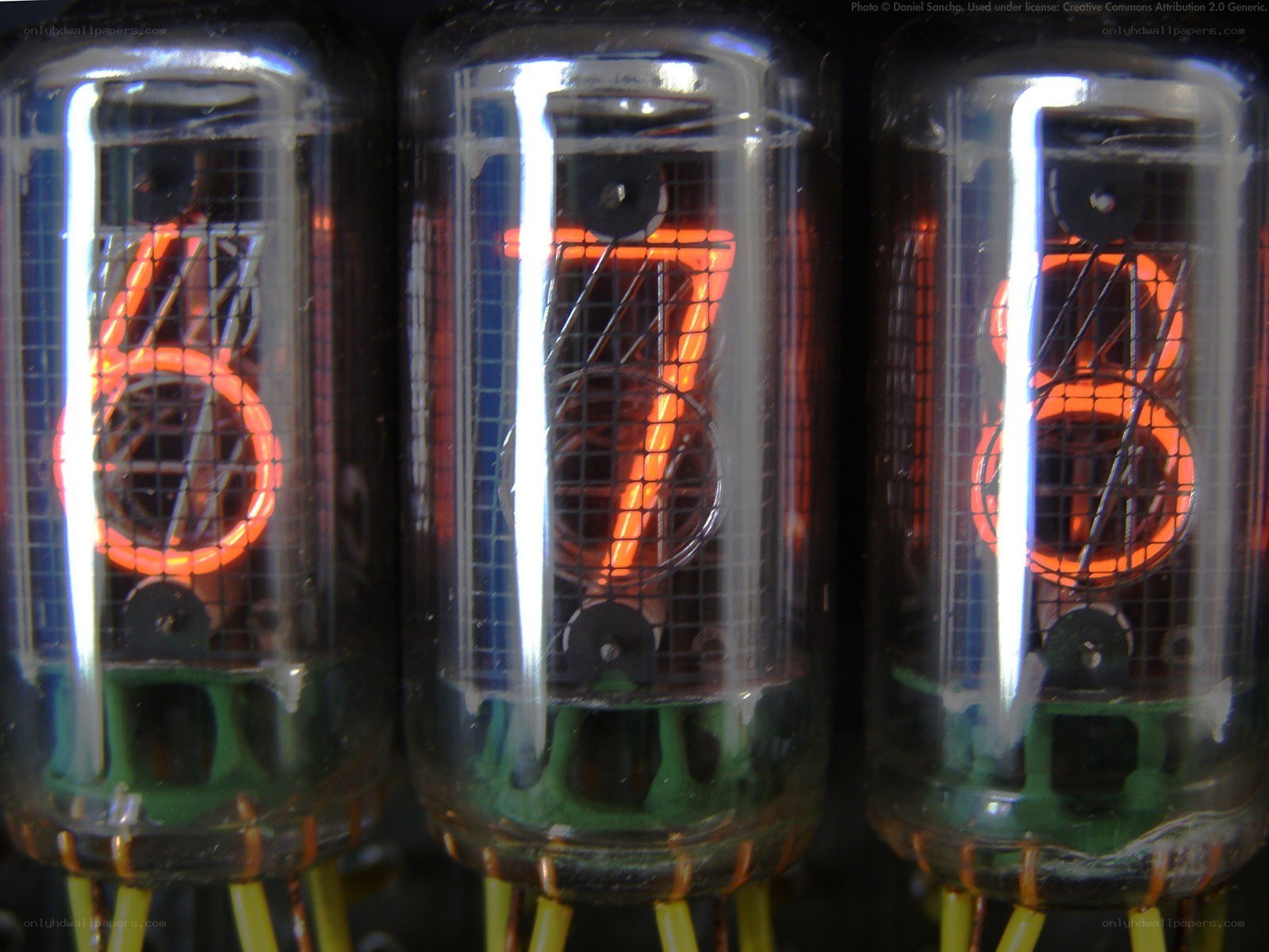 Nixie tube display showing numbers
