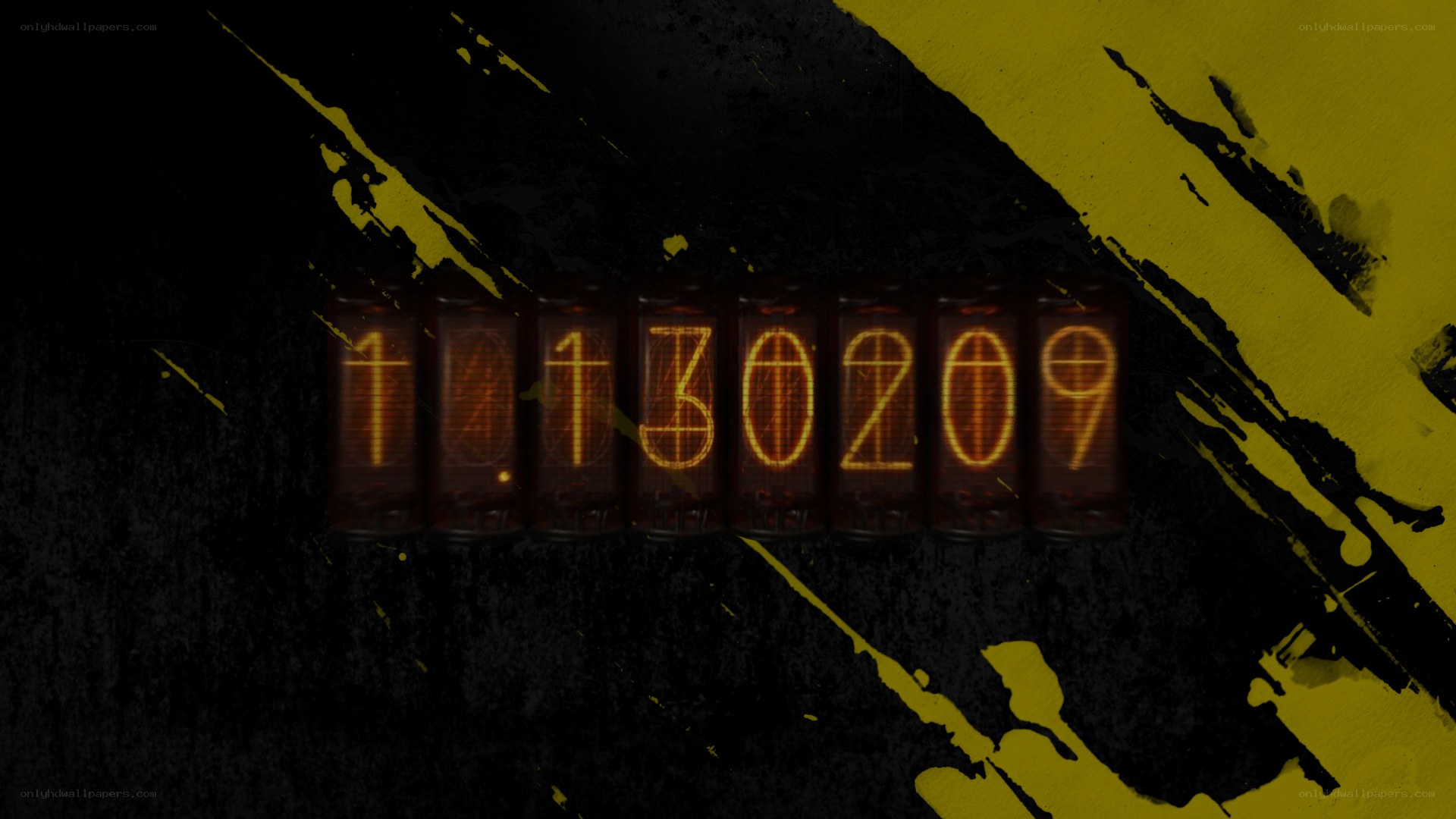 Nixie tube display with numbers