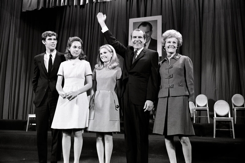 Nixon family on stage