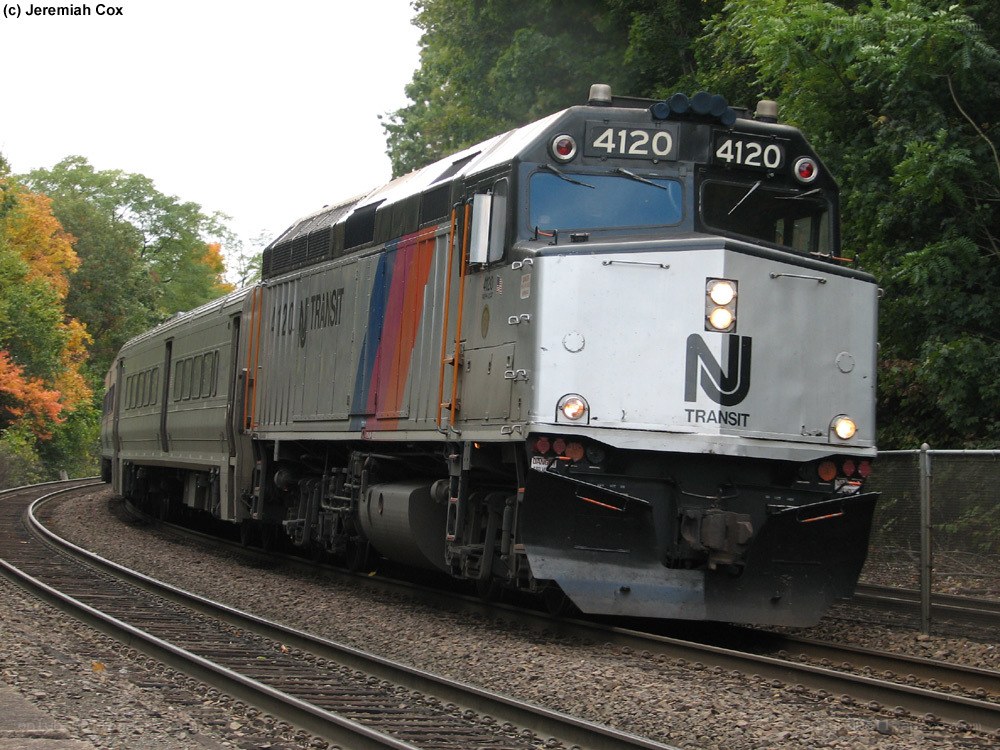 NJ Transit train on tracks