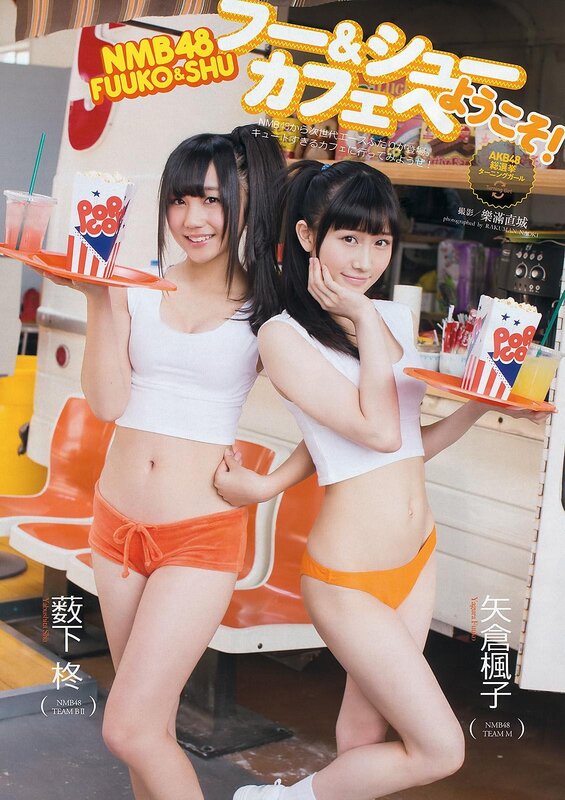 NMB48 members in cafe outfits