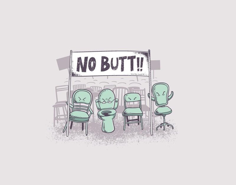 No Butt Sign with Chairs