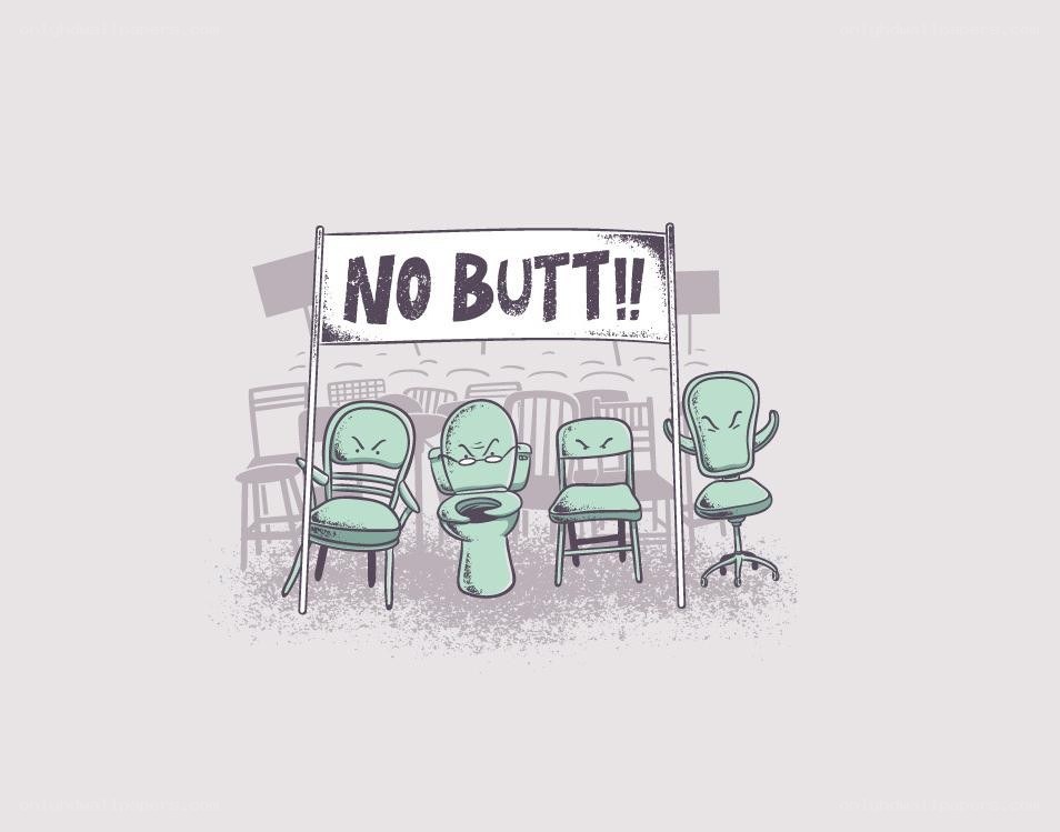 No Butt Sign with Chairs