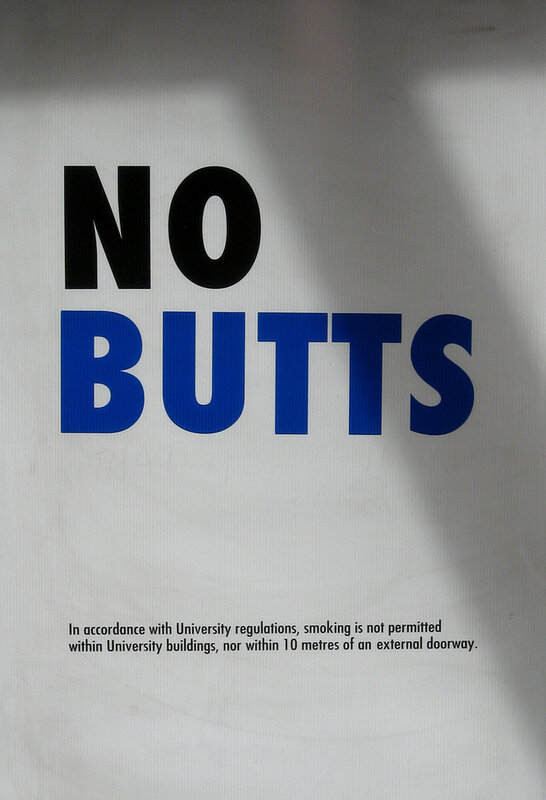 No Butts sign