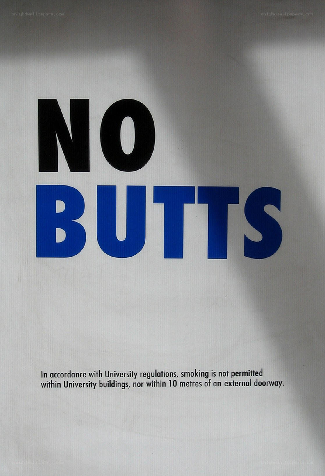 No Butts sign
