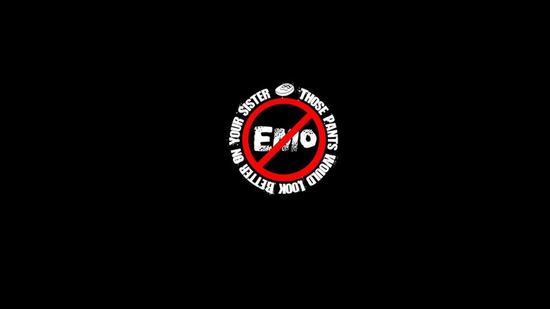 No emo symbol with text