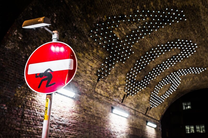 No Entry Sign in Tunnel