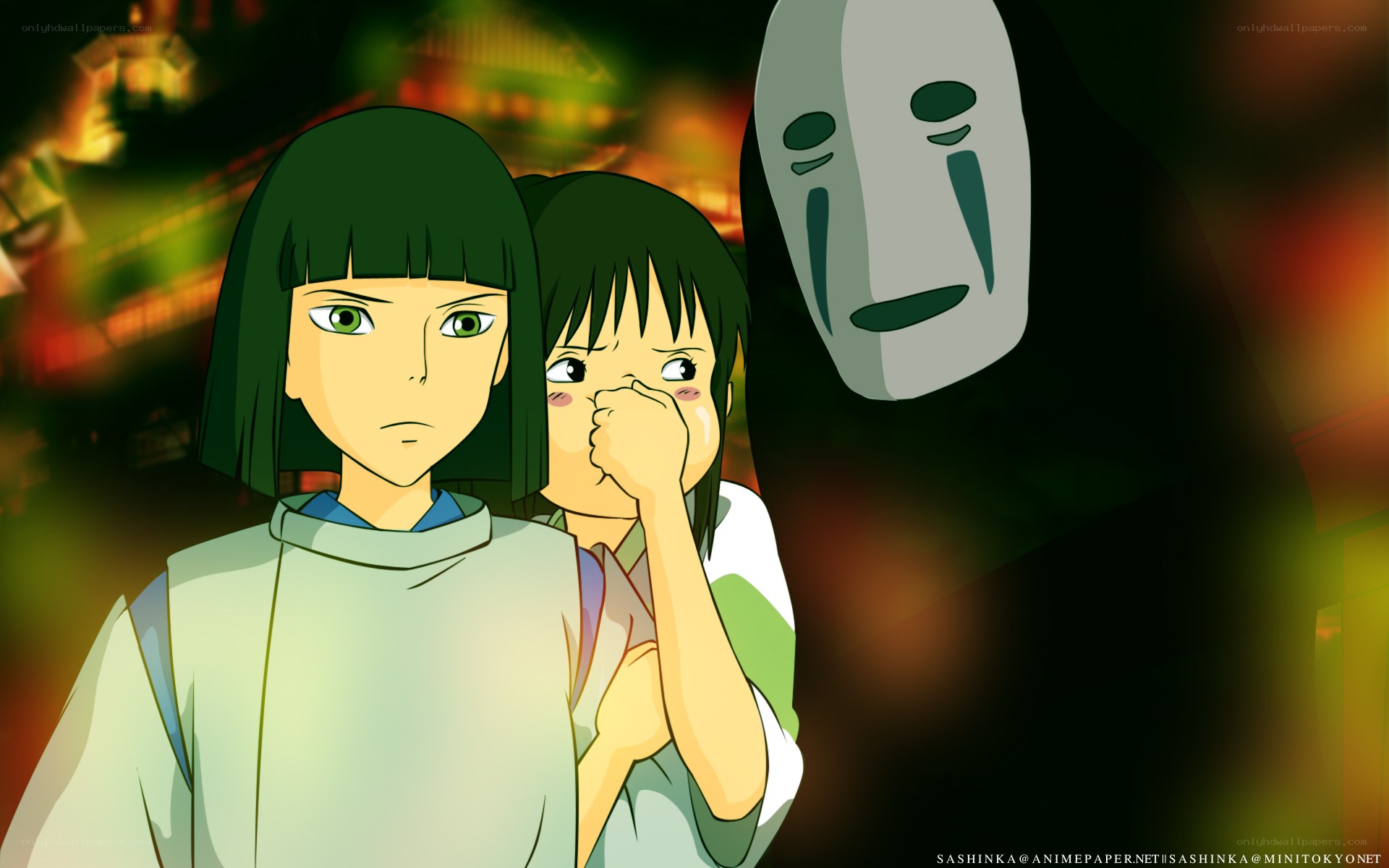 No-Face with two girls