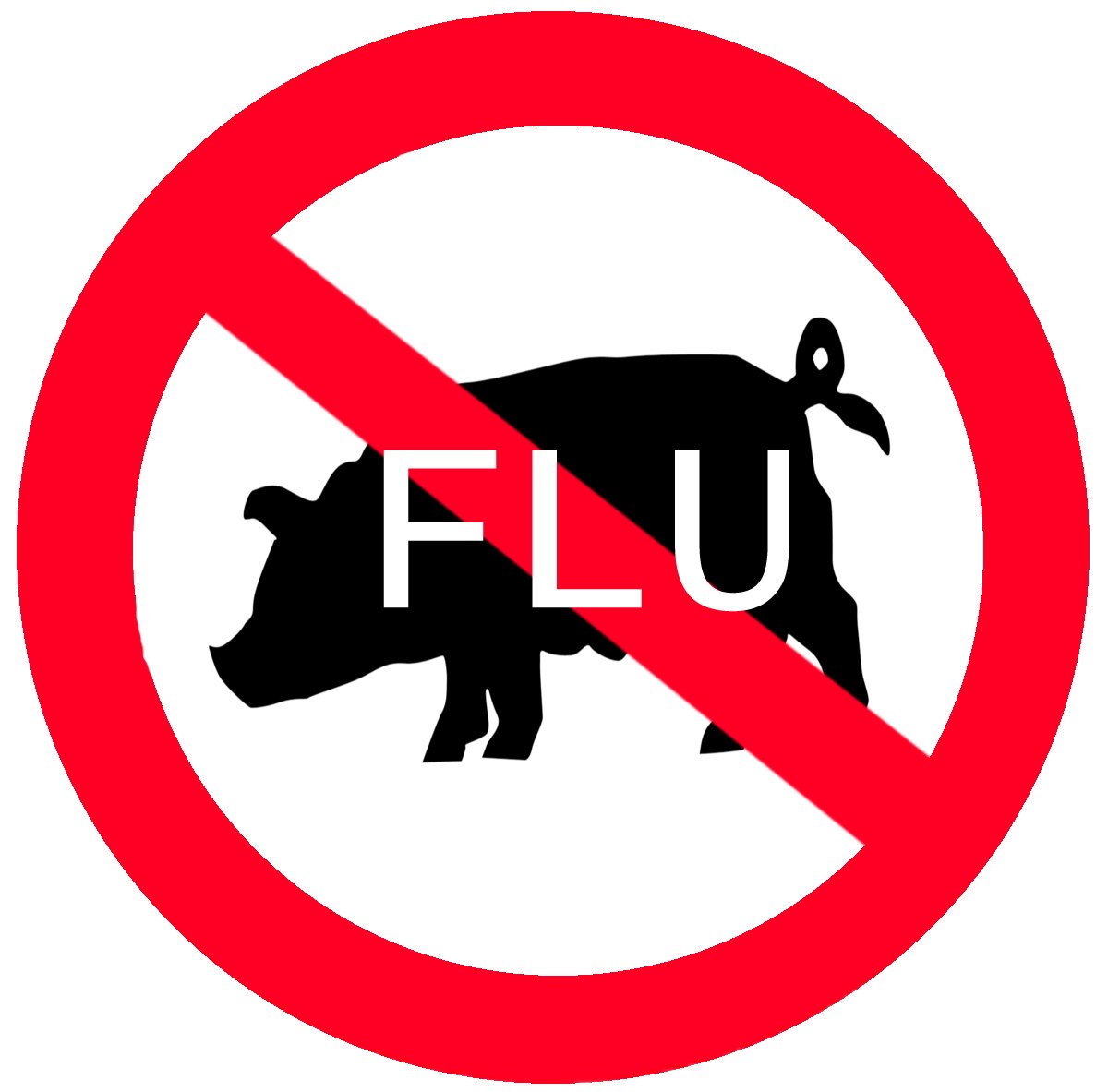No flu sign with pig