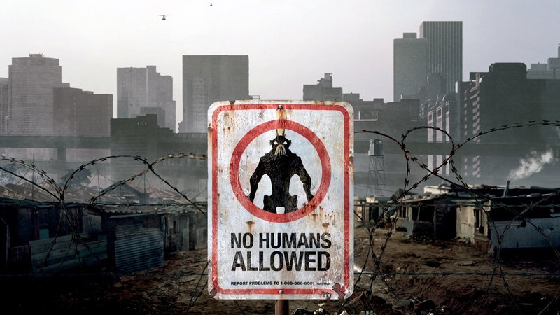 No Humans Allowed Sign — Gray, Dystopian, Digital Art, Barbed Wire