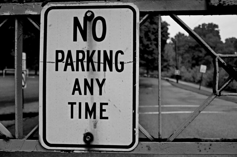 No Parking Sign — Black