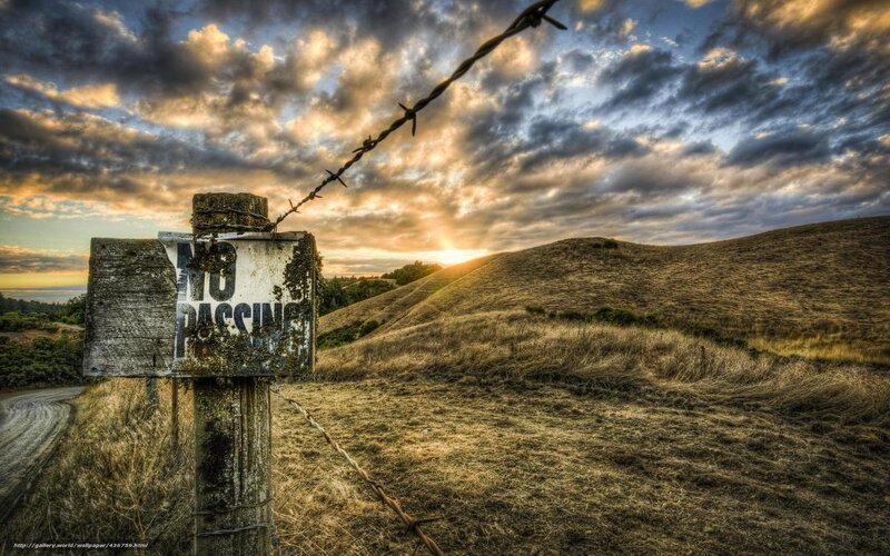 No Passing Sign at Sunset