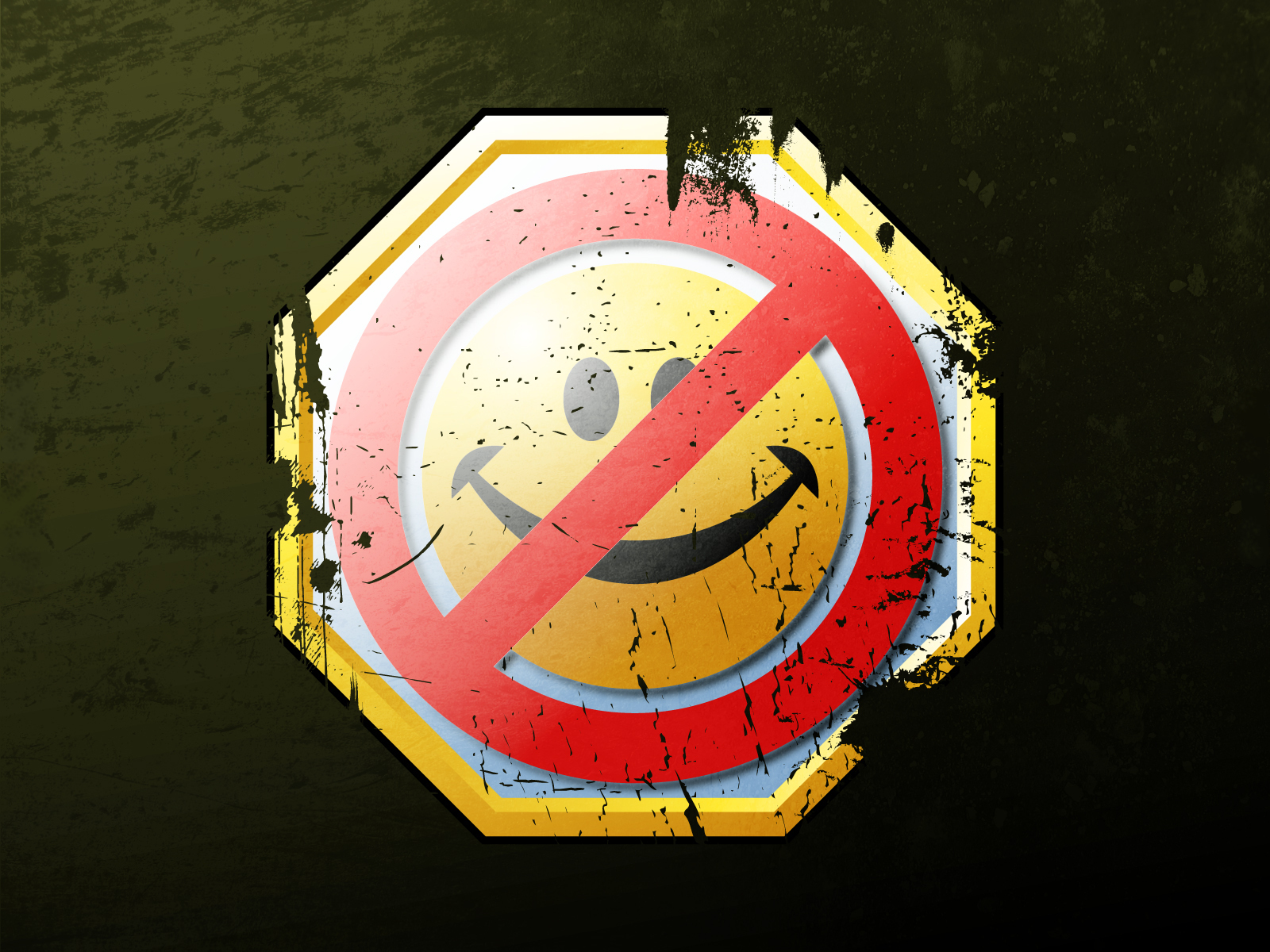 no smiling sign