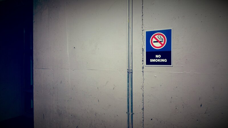 No Smoking Sign on Wall — Gray