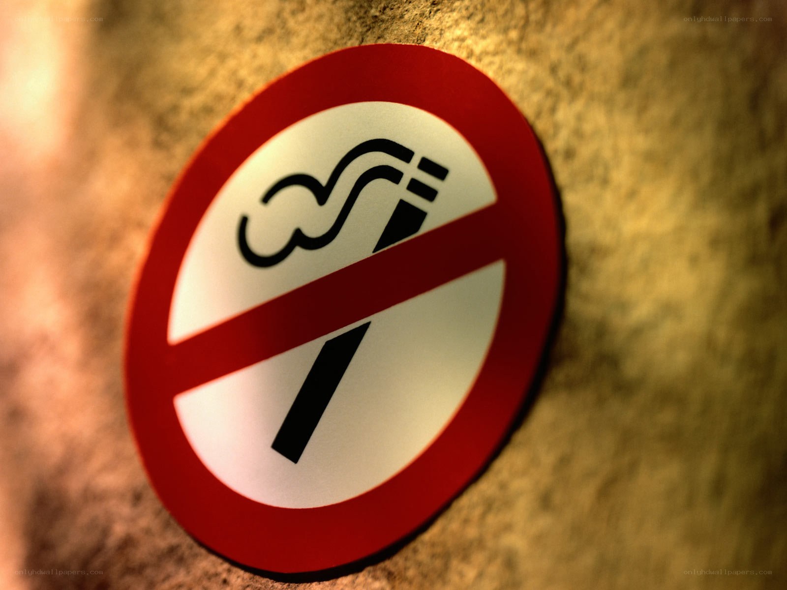 No smoking sign on wall