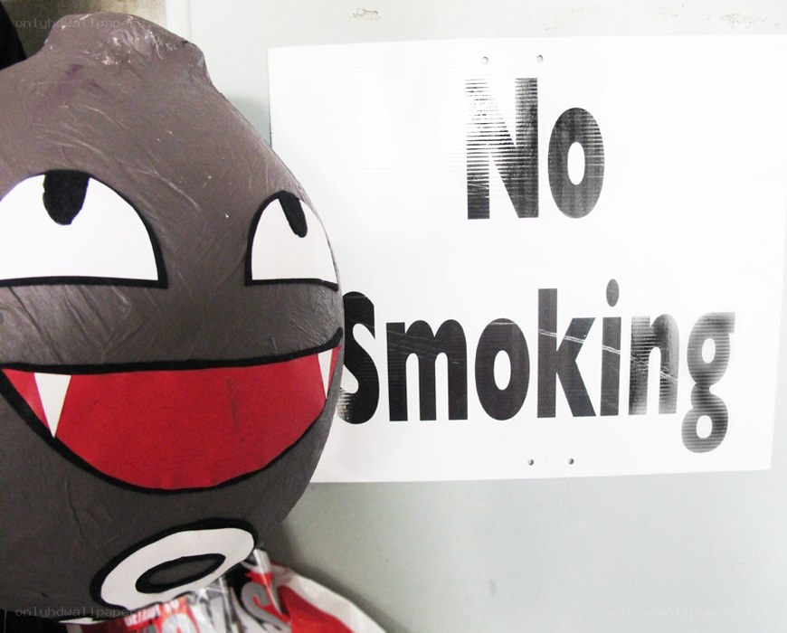 No Smoking sign with character