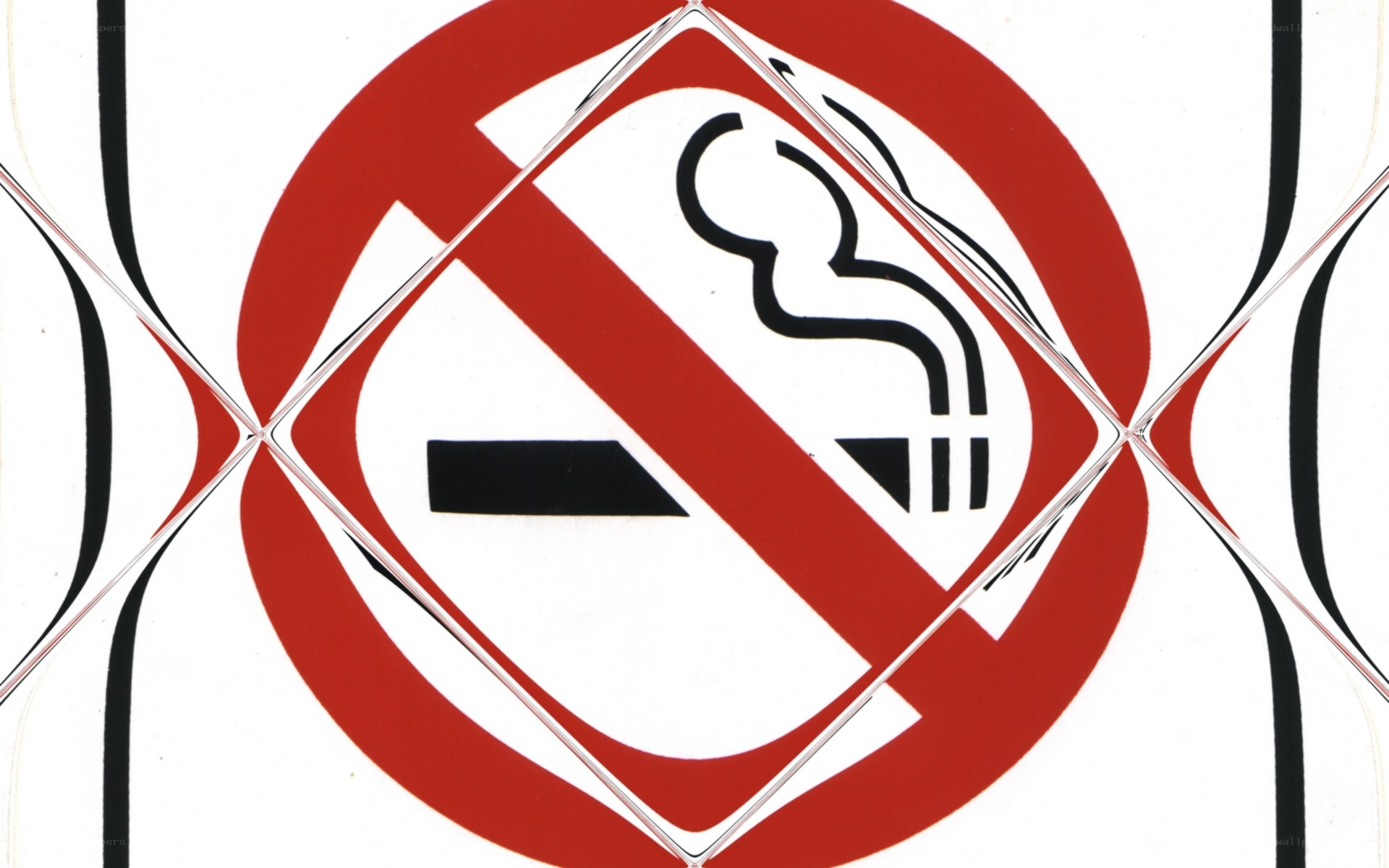 No smoking sign with distortion