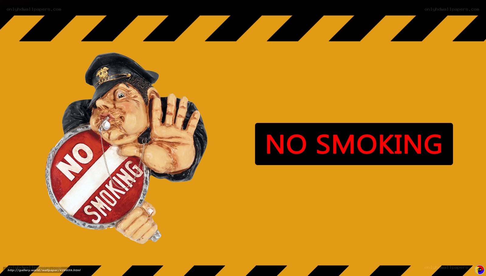 No Smoking Sign with Statue