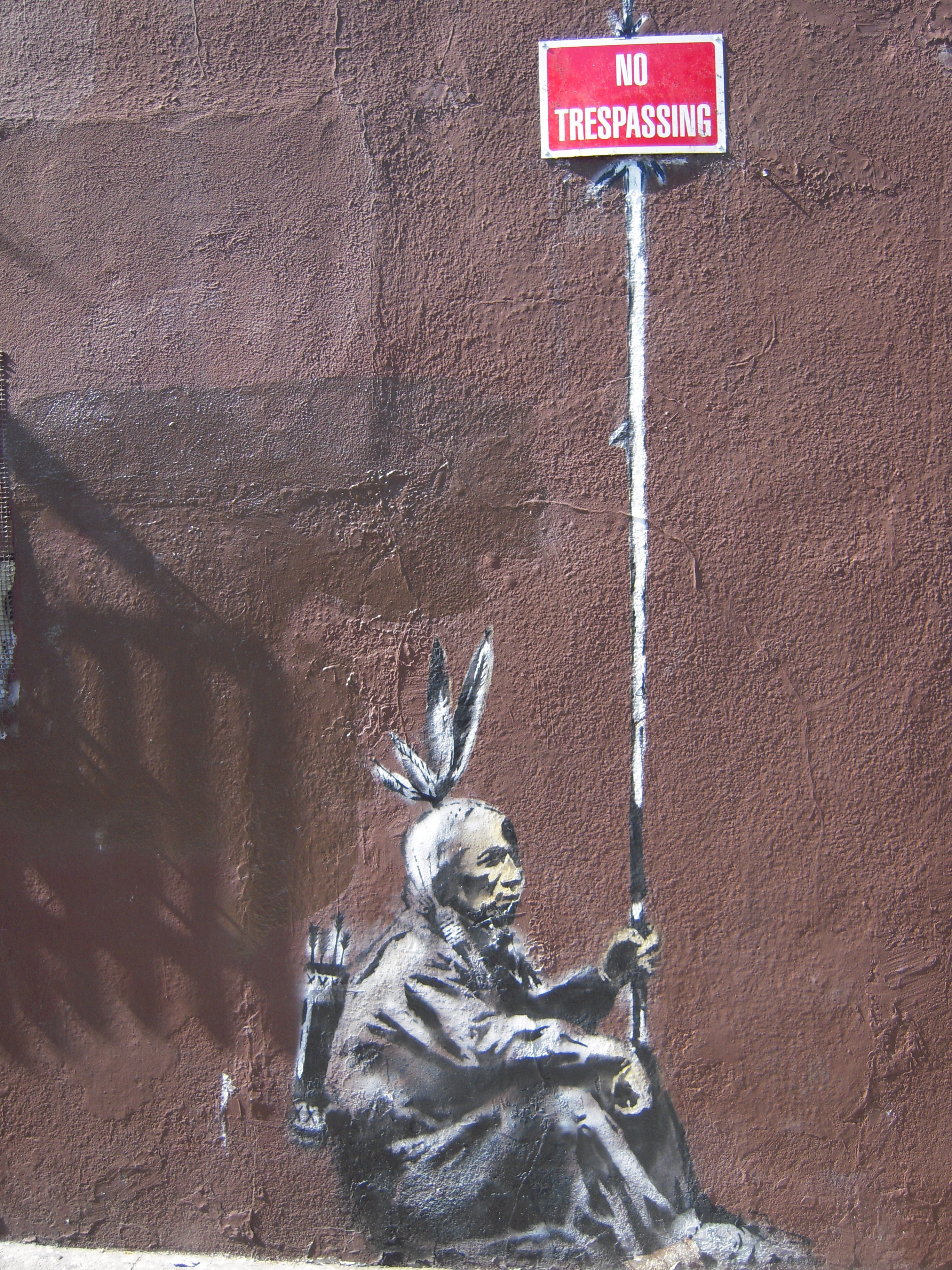 No Trespassing graffiti art