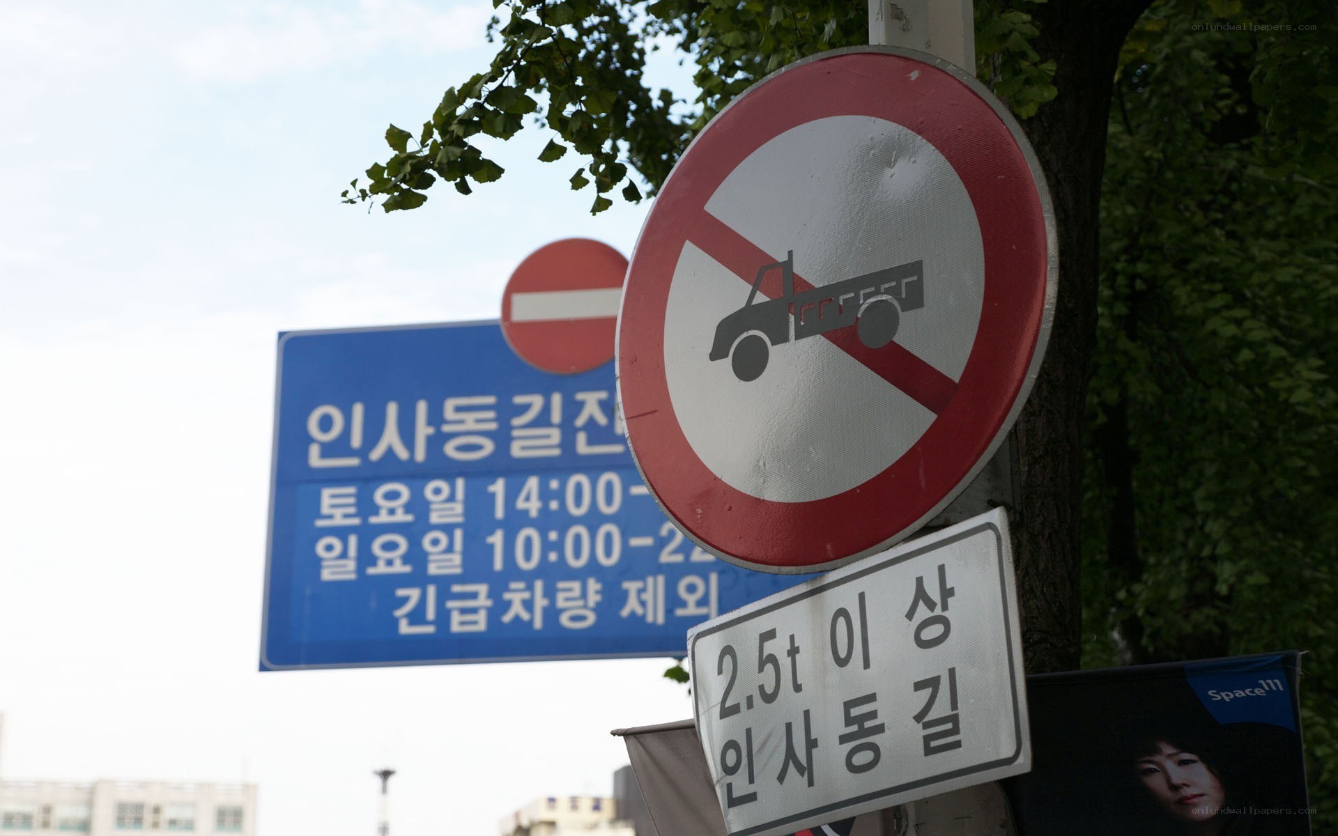 No truck zone sign