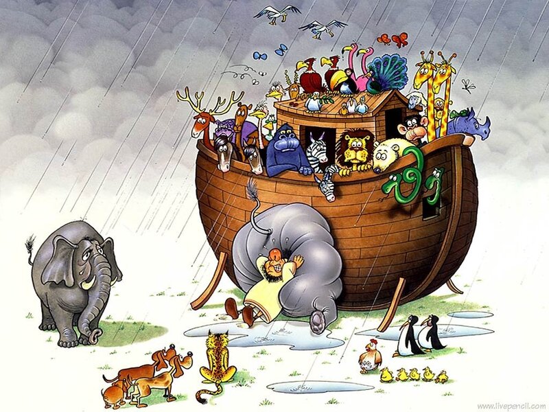 Noah's Ark Cartoon — Brown